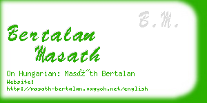 bertalan masath business card